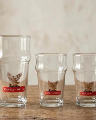 3 bicchieri birra Charles Wells Eagle Brewery