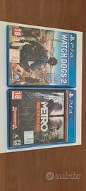 Watch dogs 2 + Metro Redux Ps4