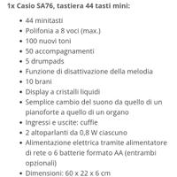 Tastiera Casio SA76 44 tasti con custodia