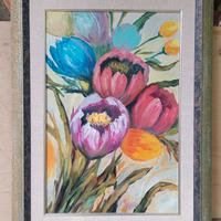 Olio su tela fiori – Marisa, 60×80 con cornice