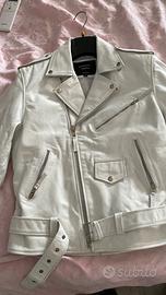 Chiodo vera pelle BIANCO nuovo Infinity Mens