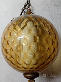 lampada grande  vintage in vetro di murano 