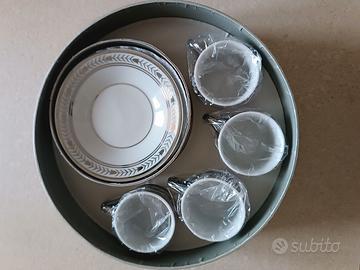 Set tazzine da caffè bianco argento