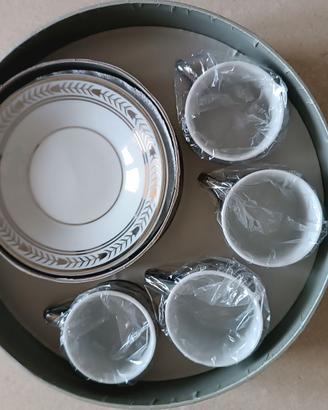 Set tazzine da caffè bianco argento