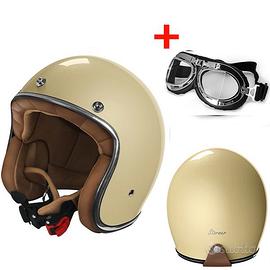 CASCO JET MOTO CAFE RACER STORMER VINTAGE OCCHIALI