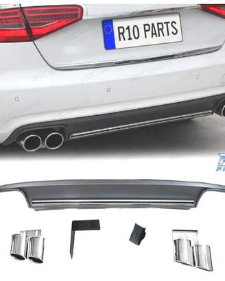 KIT DIFFUSORE AUDI A4 B8 11-15 LOOK S4 2 TERMINALI