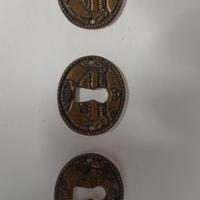 3 bocchette per chiavi in bronzo