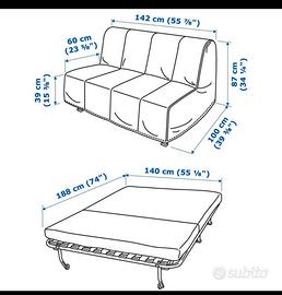 Divano letto due posti Ikea