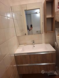 Mobile bagno sospeso 87cm con lavabo mineral marmo