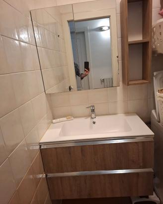 Mobile bagno sospeso 87cm con lavabo mineral marmo