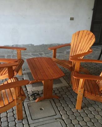 salotto da giardino in larice massello