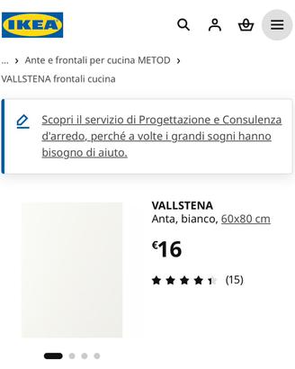 Anta Ikea Vallstena bianca 60 x 80 cm