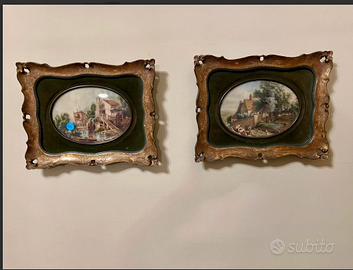 ELEGANTEcoppiaQUADRIdipintiCeramicaPASTORALExxSECO