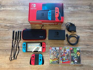 Nintendo switch V2 + accessori e giochi