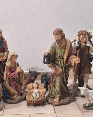 presepe con statue in resina 40cm