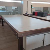 Tavolo in legno artigianale carrellato 