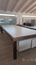 Tavolo in legno artigianale carrellato 