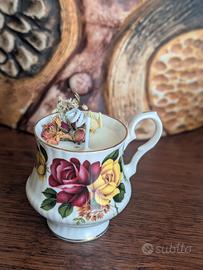 candela artigianale in tazza vintage 