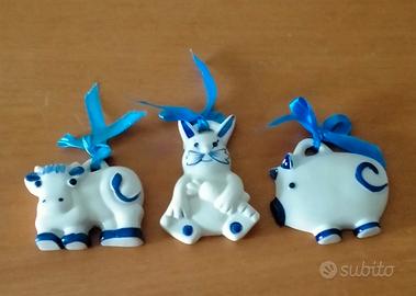 Set 3 formine decorative in ceramica 