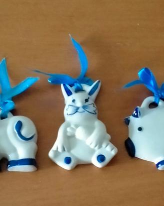 Set 3 formine decorative in ceramica 