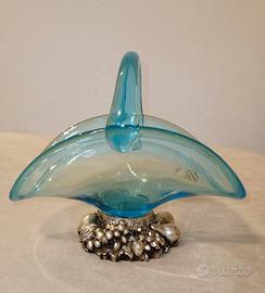 Centrotavola cristallo/argento vintage 