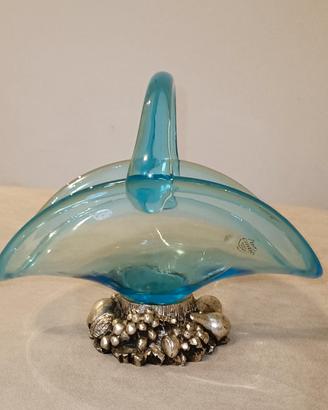 Centrotavola cristallo/argento vintage 