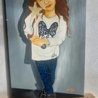 Dipinto olio su tela "ritratto di fanciulla" 