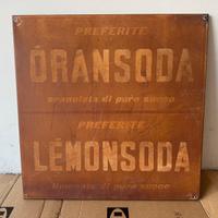 Insegna lemonsoda oransoda pubblicità vintage