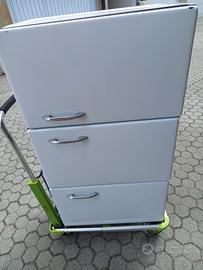 mobiletto metallico smaltato bianco  vintage ann60