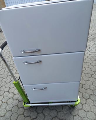 mobiletto metallico smaltato bianco  vintage ann60