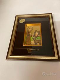 San Francesco su foglia oro – lavorazione artigian