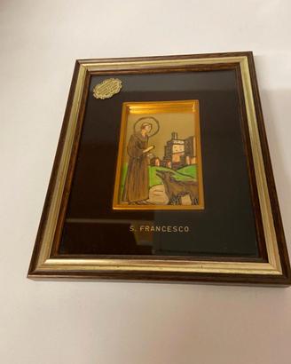 San Francesco su foglia oro – lavorazione artigian