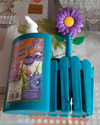 Dosatore sapone liquido kit cucina 3 pezzi