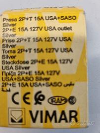 presa 2P+T 15A USA+ Saso Silver