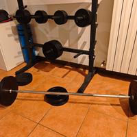 Bilanciere in acciaio con dischi 10kg