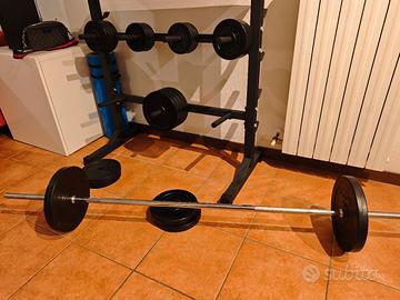 Bilanciere in acciaio con dischi 10kg