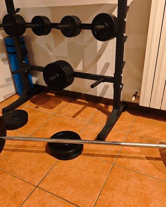 Bilanciere in acciaio con dischi 10kg