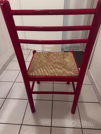 Sedie rosse legno massello 4