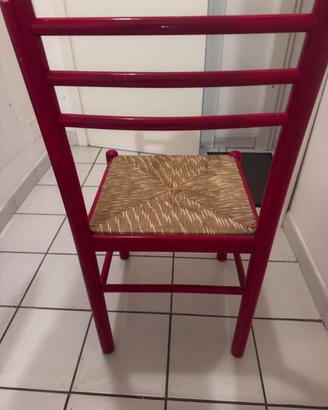 Sedie rosse legno massello 4