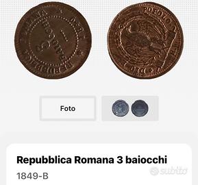 Moneta Antica 3 Baiocchi – Stato Pontificio – Papa