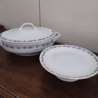 Zuppiera antica vassoio piatto porta torta porcell