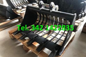 Benna grigliata 70 cm per miniescavatore perni 30