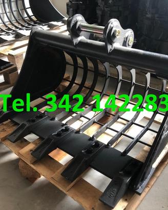 Benna grigliata 70 cm per miniescavatore perni 30