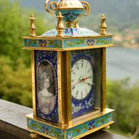 Antico Orologio da Tavolo Cinese Smaltato