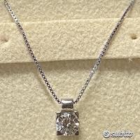 COLLANA PUNTO LUCE ORO 18kt. CON DIAMANTE 0,35