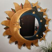 Specchio  sole/luna e stelle in legno 