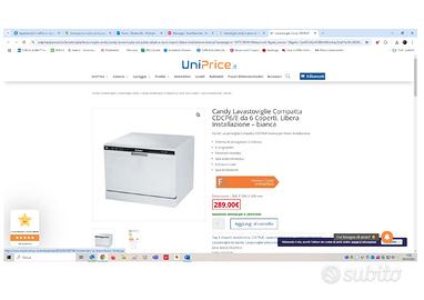 Lavastoviglie Candy 6 posti in ottomo stato