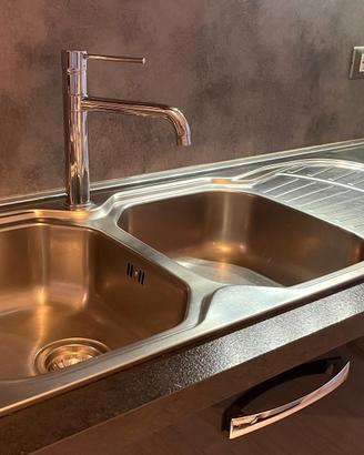 lavello doppia vasca acciaio inox 116× 50 cm
