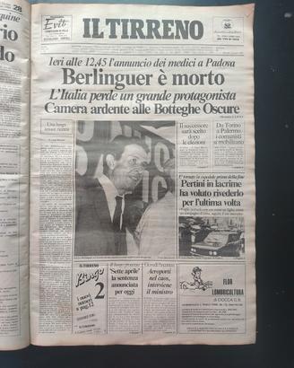 29 Quotidiani il Tirreno mese di giugno anno 1984 