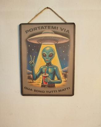 ALIEN, TARGA IN LEGNO